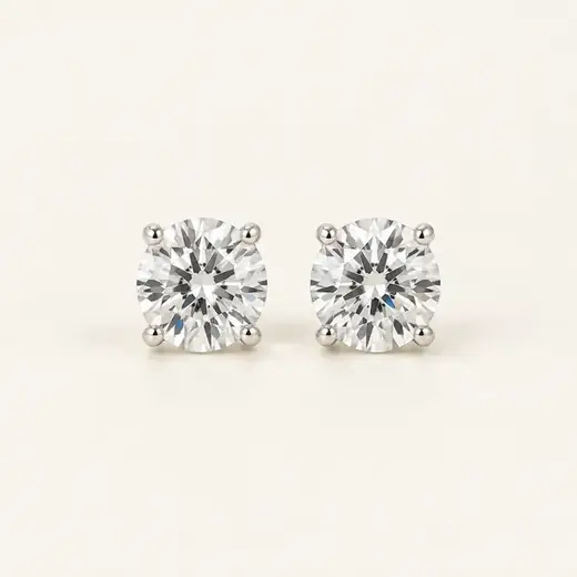 Diamond Solitaire Studs, 0.5 ct