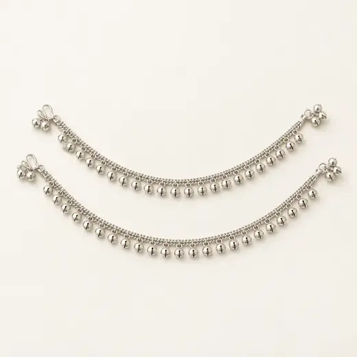 Silver Ghungroo Payal, Pair