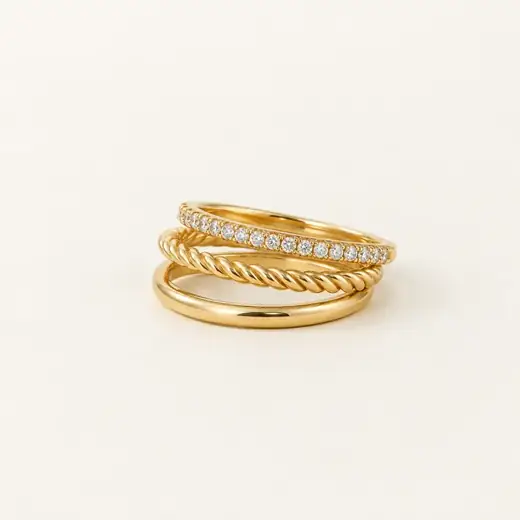 Stackable Gold Rings, Set of 3